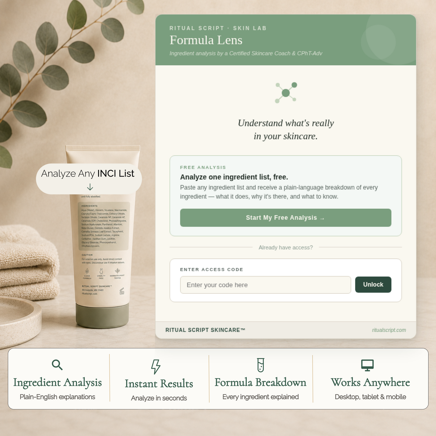 The Formula Lens — Ingredient Checker Tool
