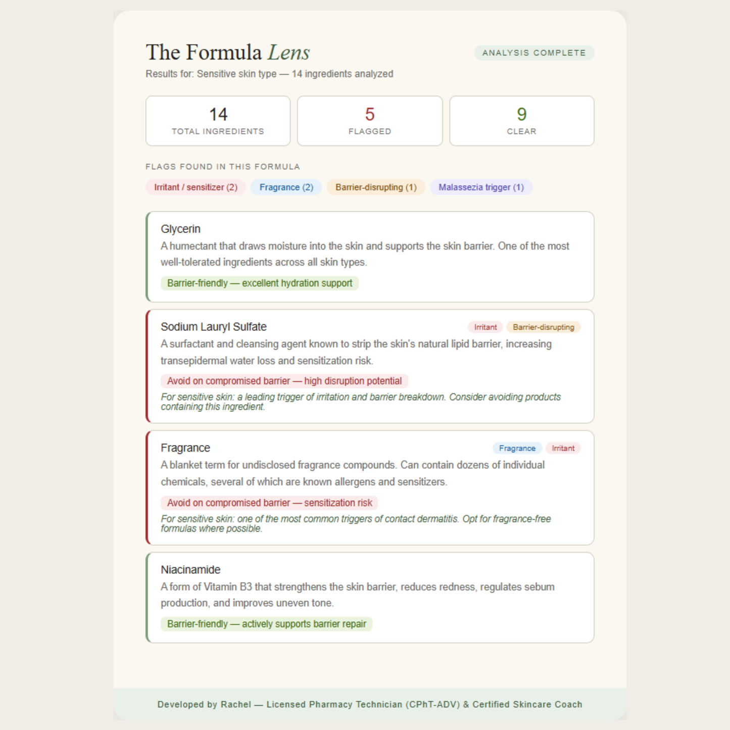 The Formula Lens — Ingredient Checker Tool