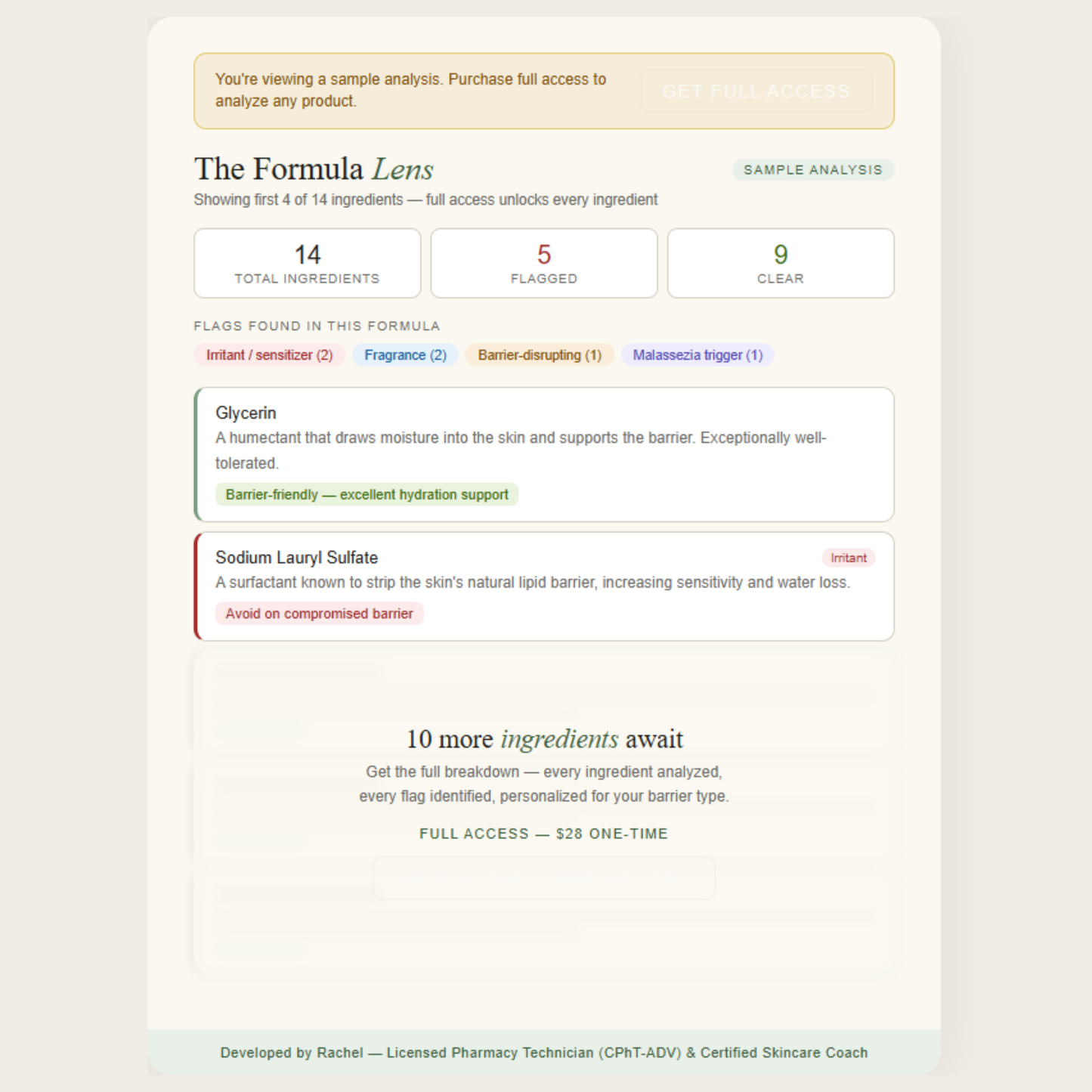 The Formula Lens — Ingredient Checker Tool