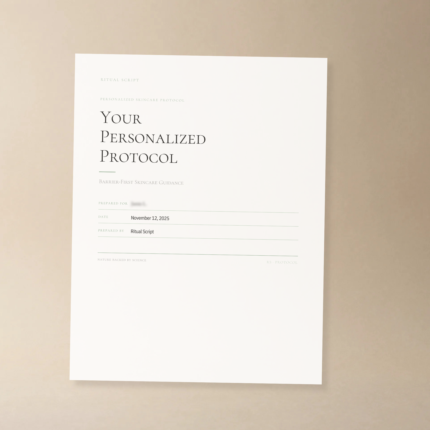 Scripted Insight™ — Personalized Barrier-First Skin Protocol