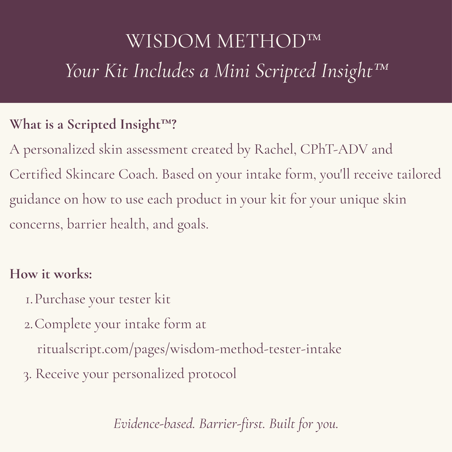 Wisdom Method Tester Kit
